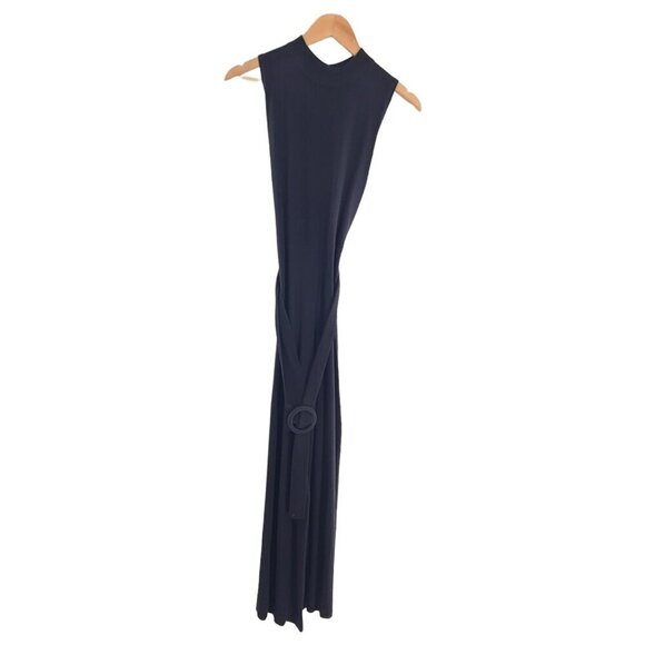 ALTAR'D‎ STATE Black knit mock neck sleeveless belted wide leg jumpsuit sz Small - Picture 1 of 5